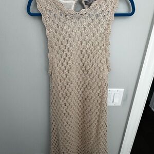 J. Crew Tan Crochet Sleeveless Dress